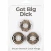 B.M.S. Enterprises Got Big Dick 3 Pack Cock Rings - Black Penis Toys