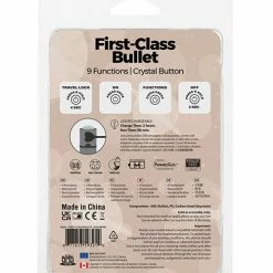 B.M.S. Enterprises First Class Mini Rechargeable Bullet W-crystal - 9 Functions Gun Metal