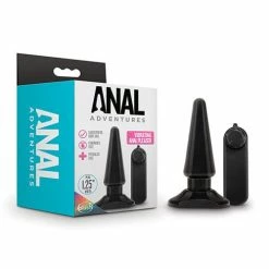 Blush Novelties Anal Toys Blush Anal Adventures Basic Vibrating Anal Pleaser - Black