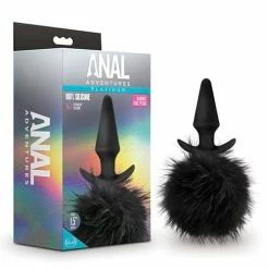 Blush Novelties Blush Anal Adventures Platinum Rabbit Tail Plug - Black Anal Toys