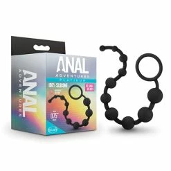 Blush Novelties Anal Toys Blush Anal Adventures Platinum Silicone 10 Anal Beads - Black