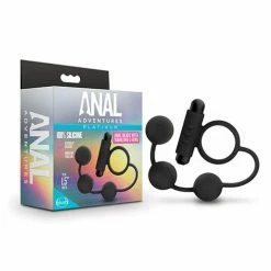 Blush Novelties Blush Anal Adventures Platinum Silicone Anal Ball With Vibrating Cock Ring Anal Toys