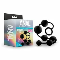 Blush Novelties Blush Anal Adventures Platinum Silicone Anal Beads - Large Black
