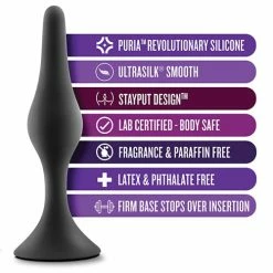 Blush Novelties Blush Anal Adventures Platinum Silicone Beginner Plug Kit - Black Anal Toys