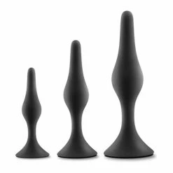 Blush Novelties Blush Anal Adventures Platinum Silicone Beginner Plug Kit - Black Anal Toys