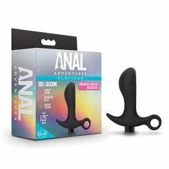 Blush Novelties Anal Toys Blush Anal Adventures Platinum Silicone Vibrating Prostate Massager 01 - Black