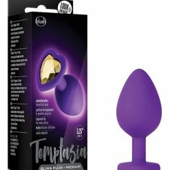 Blush Novelties Blush Temptasia Bling Plug With Gem Medium - Purple Anal Toys