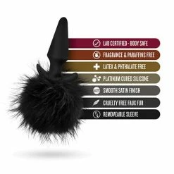 Blush Novelties Blush Temptasia Tail Pom Plug - Black Anal Toys