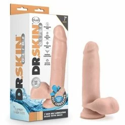 Blush Novelties Dildos Blush Dr. Skin Glide 7" Self Lubricating Dildo With Balls - Vanilla