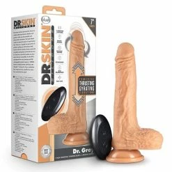 Blush Novelties Blush Dr. Skin Silicone Dr. Grey 7" Thrusting Dildo - Vanilla Dildos