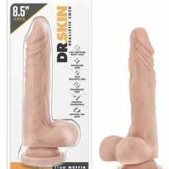 Blush Novelties Blush Dr. Skin Stud Muffin 8.5" Dong With Suction Cup - Beige