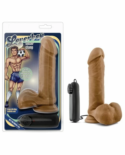 Blush Novelties Dildos Blush Loverboy Soccer Champ 8" Vibrating Realistic Cock - Mocha