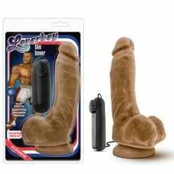 Blush Novelties Blush Loverboy The Boxer 9" Vibrating Realistic Cock - Mocha Dildos