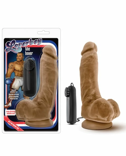 Blush Novelties Blush Loverboy The Boxer 9" Vibrating Realistic Cock - Mocha Dildos