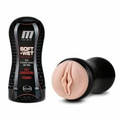 Blush Novelties Blush M For Men Soft And Wet Pussy With Pleasure Ridges & Orbs Self Lubricating Stroker - Vanilla