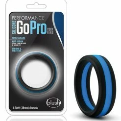 Blush Novelties Blush Performance Silicone Go Pro Cock Ring - Black-Blue Penis Toys
