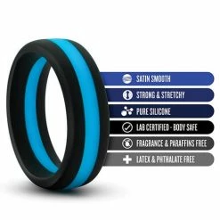 Blush Novelties Blush Performance Silicone Go Pro Cock Ring - Black-Blue Penis Toys