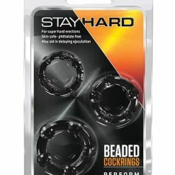 Blush Novelties Penis Toys Blush Stay Hard Beaded Cock Rings 3 Pack