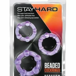Blush Novelties Penis Toys Blush Stay Hard Beaded Cock Rings 3 Pack