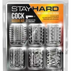 Blush Novelties Blush Stay Hard Cock Sleeve Kit - Clear Box Of 6