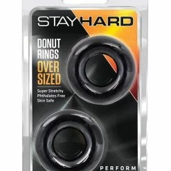 Blush Novelties Penis Toys Blush Stay Hard Donut Rings - Oversized Pack Of 2