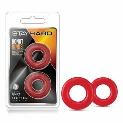 Blush Novelties Blush Stay Hard Donut Rings - Red Pack Of 2