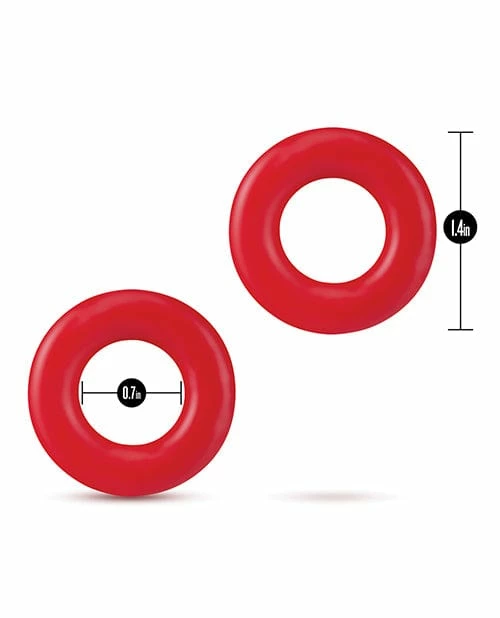 Blush Novelties Blush Stay Hard Donut Rings - Red Pack Of 2