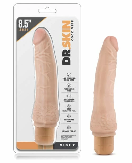 Blush Novelties Vibrators Blush Dr. Skin Vibe 8.5" Dong #7 - Beige