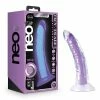 Blush Novelties Vibrators Blush Neo Elite Glow In The Dark Light 7" Silicone Dual Density Dildo - Neon Purple