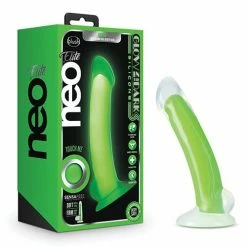 Blush Novelties Blush Neo Elite Glow In The Dark Omnia 7" Silicone Dual Density Dildo - Neon Green