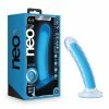 Blush Novelties Blush Neo Elite Glow In The Dark Tao 7" Silicone Dual Density Dildo - Neon Blue Vibrators