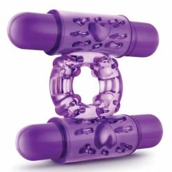 Blush Novelties Vibrators Blush Play With Me Double Play Dual Vibrating Cockring - Purple