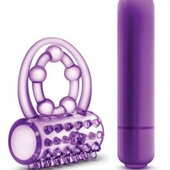 Blush Novelties Blush Play With Me The Player Vibrating Double Strap Cockring - Purple