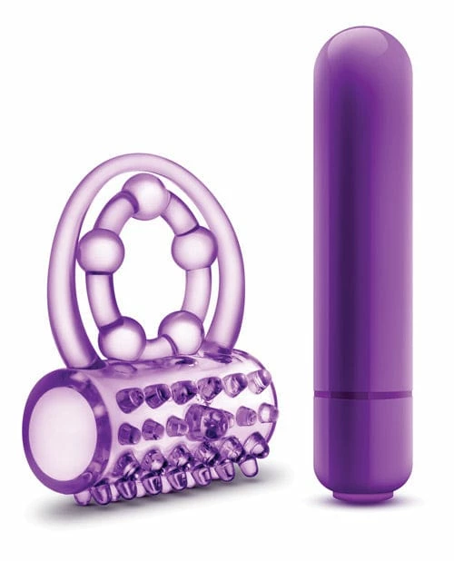 Blush Novelties Blush Play With Me The Player Vibrating Double Strap Cockring - Purple