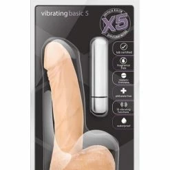 Blush Novelties Vibrators Blush X5 Basic 5" Vibrating Dong With Balls - Beige