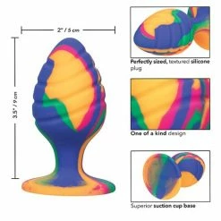 CalExotics Cheeky Large Swirl Tie Dye Plug Anal Toys