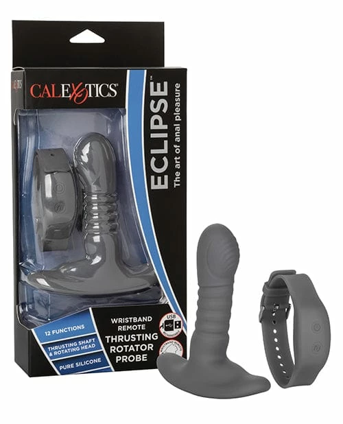CalExotics Eclipse Wristband Remote Thrusting Rotator Probe - Black Anal Toys
