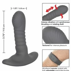 CalExotics Eclipse Wristband Remote Thrusting Rotator Probe - Black Anal Toys