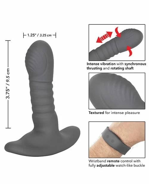 CalExotics Eclipse Wristband Remote Thrusting Rotator Probe - Black Anal Toys