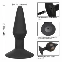 CalExotics Medium Silicone Inflatable Plug - Black Anal Toys