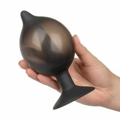 CalExotics Medium Silicone Inflatable Plug - Black Anal Toys