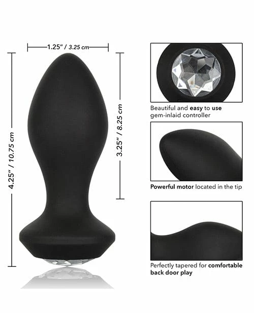 CalExotics Power Gem Vibrating Crystal Probe - Black Anal Toys