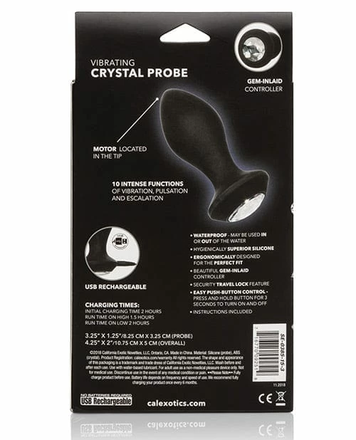 CalExotics Power Gem Vibrating Crystal Probe - Black Anal Toys
