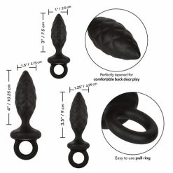 CalExotics Silicone Anal Probe Kit - Black Anal Toys