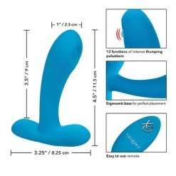 CalExotics Silicone Pulsing Pleaser With Remote - Blue