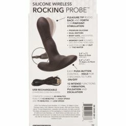 CalExotics Anal Toys Silicone Wireless Rocking Probe - Black