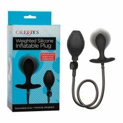 CalExotics Anal Toys Weighted Silicone Inflatable Plug - Black