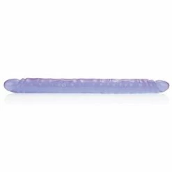 CalExotics 17" Slim Jim Duo Veined Super Slim Dong - Reflective Gel Purple Dildos
