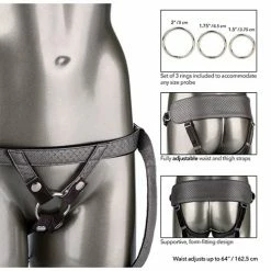 CalExotics Her Royal Harness The Royal Vibrating Set - Black