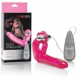CalExotics The Ultimate Triple Stimulator Flexible Dong With Cock Ring - Pink Dildos